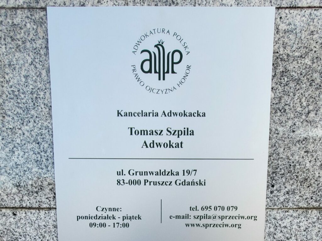 Adwokat Pruszcz Gdański kontakt